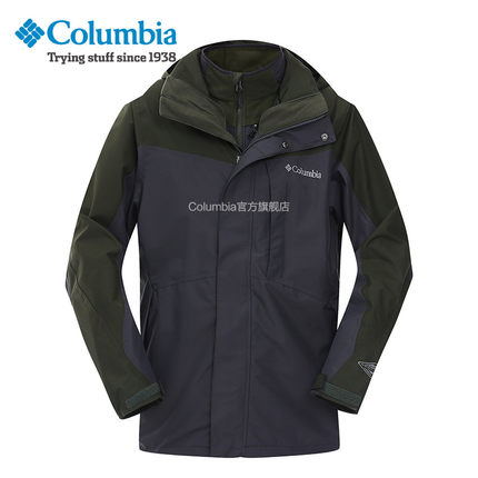 近期好价！哥伦比亚 男款 户外防水透气保暖三合一冲锋衣 PM7787