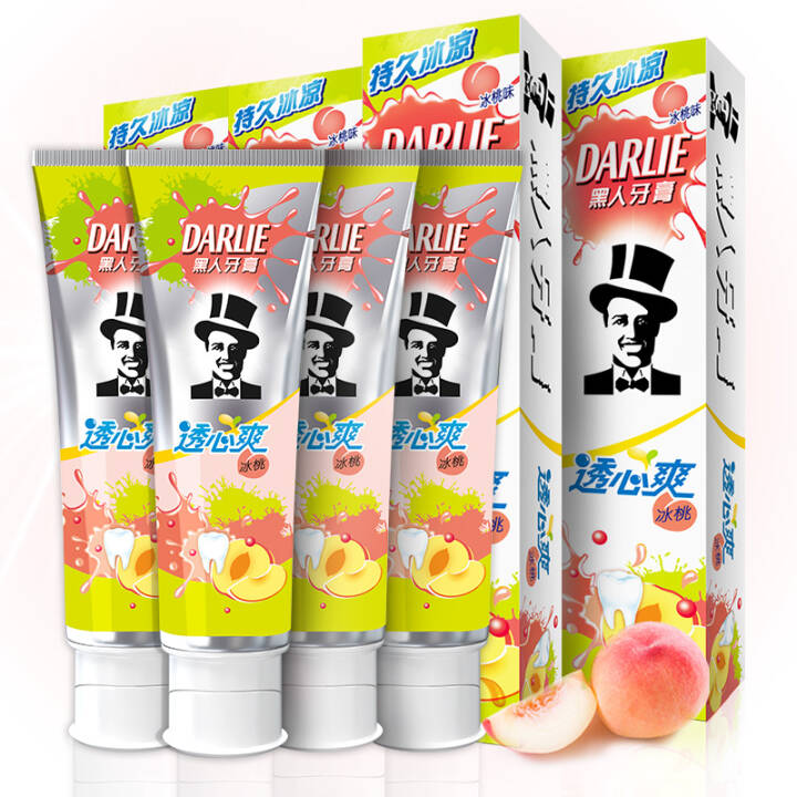 黑人（DARLIE）透心爽冰桃牙膏160g*4