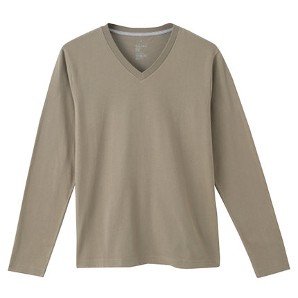 历史新低！MUJI无印良品男式V领长袖T恤