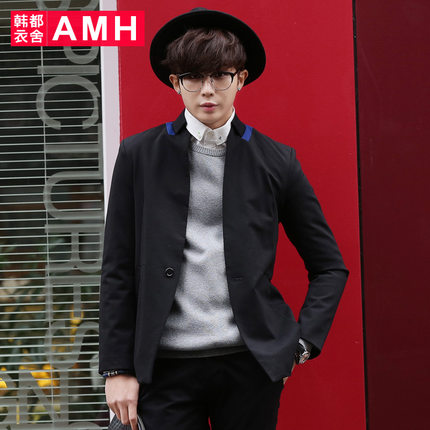 型男必备！AMH新款修身翻领纯色男士西服外套PA4128