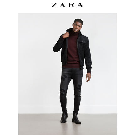 硬朗有型！ZARA 男式绒面衬衫式外套00706307800
