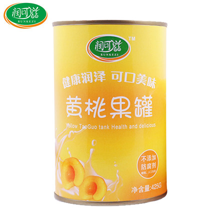 新低！润可滋黄桃罐头整箱425g*3罐