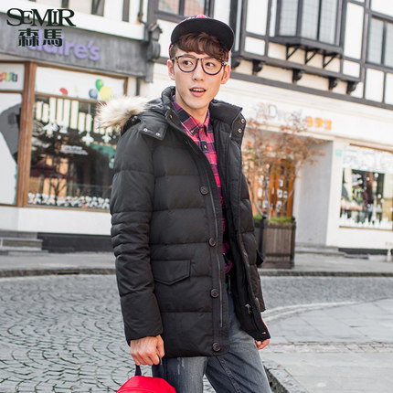 聚划算！森马 羽绒服 男 加厚中长款