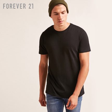 潮流时尚！Forever21男士全棉短袖圆领基本款T恤