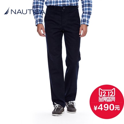 双12预告！NAUTICA诺帝卡斜纹棉混羊毛休闲长裤PC44001TL