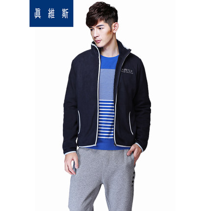 再低！青春流行！真维斯 男士 修身摇粒绒外套 55-121201