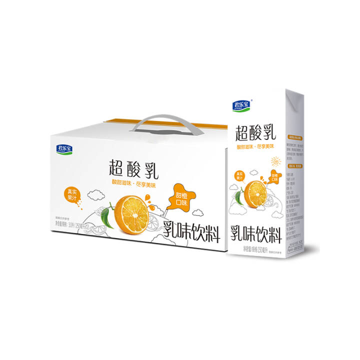 君乐宝超酸乳甜橙味饮料250ml*12盒
