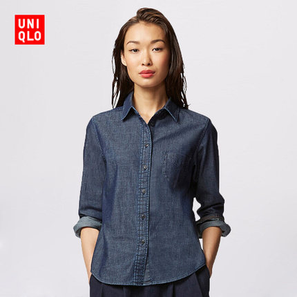 历史好价！优衣库 女款水洗牛仔衬衫157032