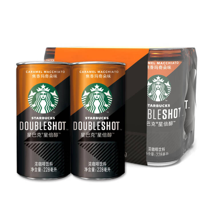 星巴克星倍醇 焦香玛奇朵味 浓咖啡饮料 228ml*6罐分享装