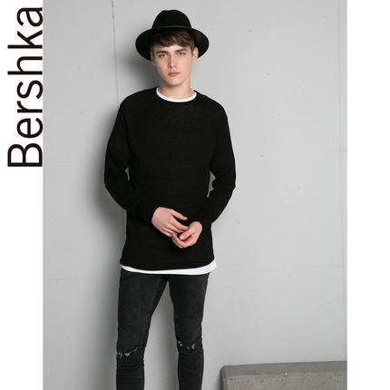低调好价！Bershka 男款基本款圆领针织衫 01980546