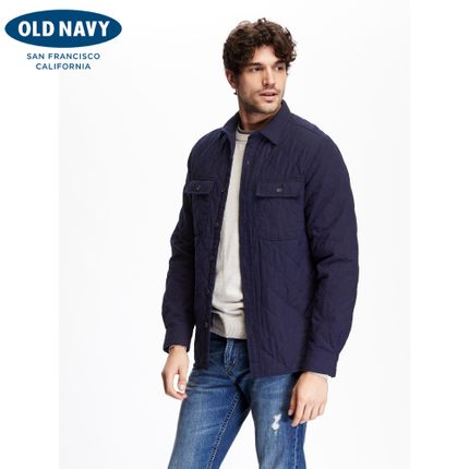 休闲百搭！OLD NAVY经典线缝菱格纹衬衫式夹克209716