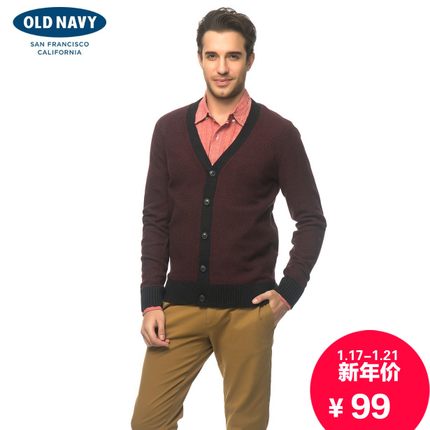年货节预售！OLD NAVY男式V领毛衣开衫714464