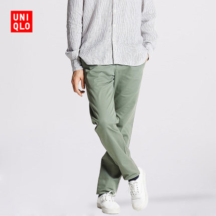 百搭休闲！男装 修身无褶长裤 163902 优衣库UNIQLO