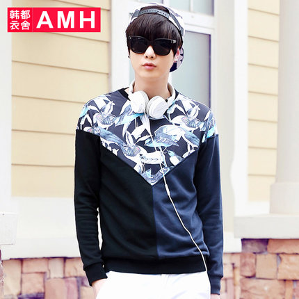 个性印花！AMH圆领男士长袖卫衣NZ4265