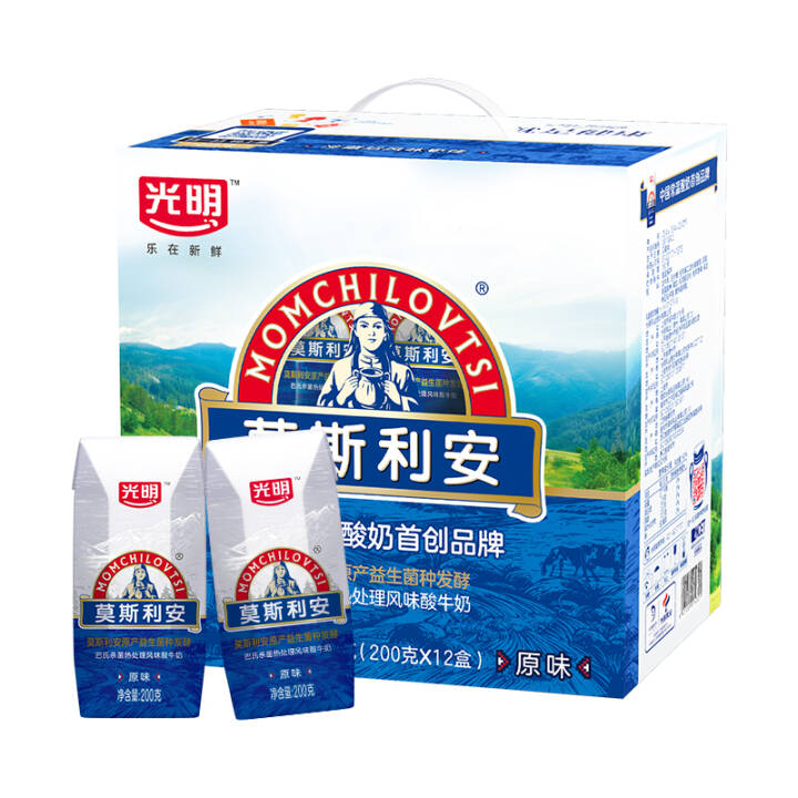 光明 莫斯利安 常温酸奶酸牛奶(原味)200g*12盒