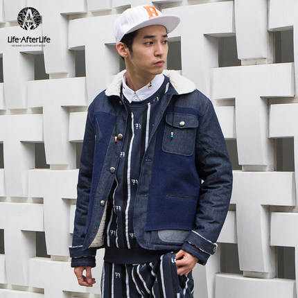百搭有型！Life After Life 男士羊羔绒翻领外套