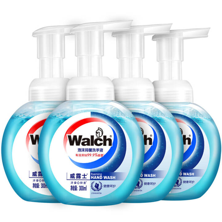 威露士Walch泡沫抑菌洗手液300ml*4瓶