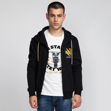 好价！FUN X Garfield 加菲猫联名款男子黑色连帽卫衣