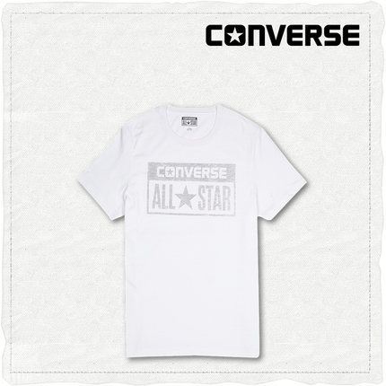 好价再来！CONVERSE匡威圆领矩形logo印花短袖T恤10977C