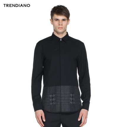 好价！TRENDIANO 印花拼接长袖衬衫3153013870