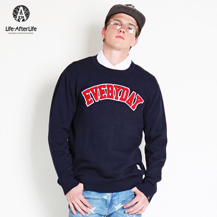 限时特惠！Life After Life 美式风字母印花针织衫