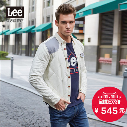 速抢！Lee男士拼接夹棉加厚衬衫外套L15032AU3K15
