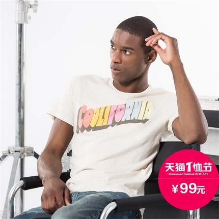 历史新低！李维斯印花纯棉米色圆领短袖T恤17785-0030