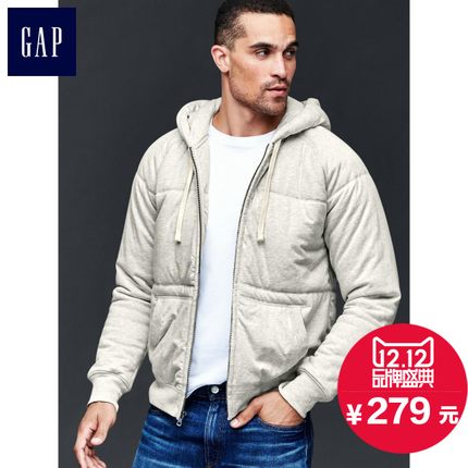 双12预售！Gap 男装纯棉简洁纯色保暖连帽卫衣718522
