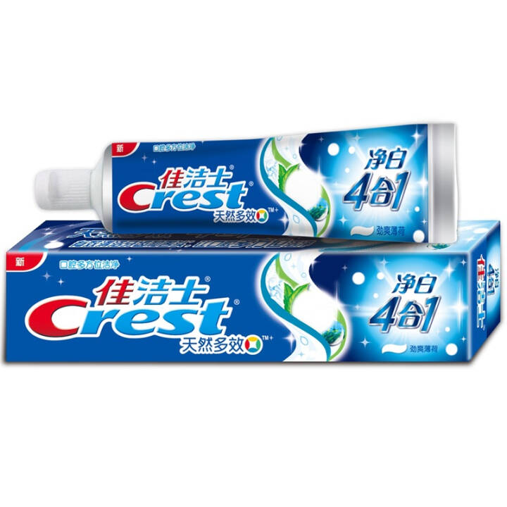 佳洁士(Crest) 天然多效净白四合一牙膏180g*2