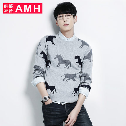 历史低价！AMH男士修身毛衣针织衫LL3446