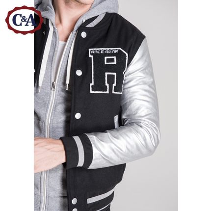 潮流好价！C＆A PU拼接棒球夹克CA200160298