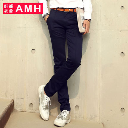 个性印花！AMH时尚修身男士印花长裤PM5066