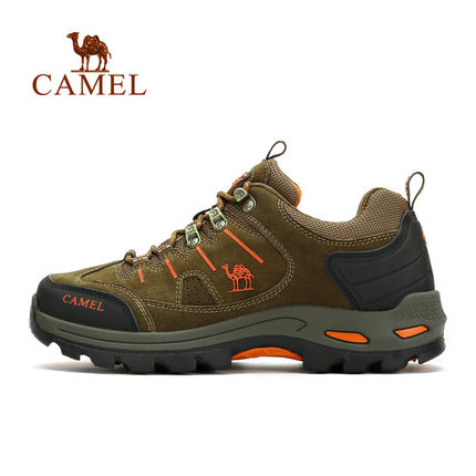 防滑防撞！骆驼男女防滑减震户外低帮牛皮登山鞋
