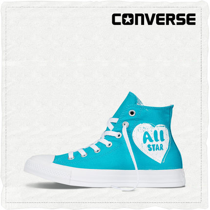 历史低价！CONVERSE匡威All Star爱心印花帆布鞋145592C