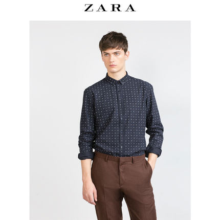 好价！ZARA 男装 细印花衬衫 05445349401