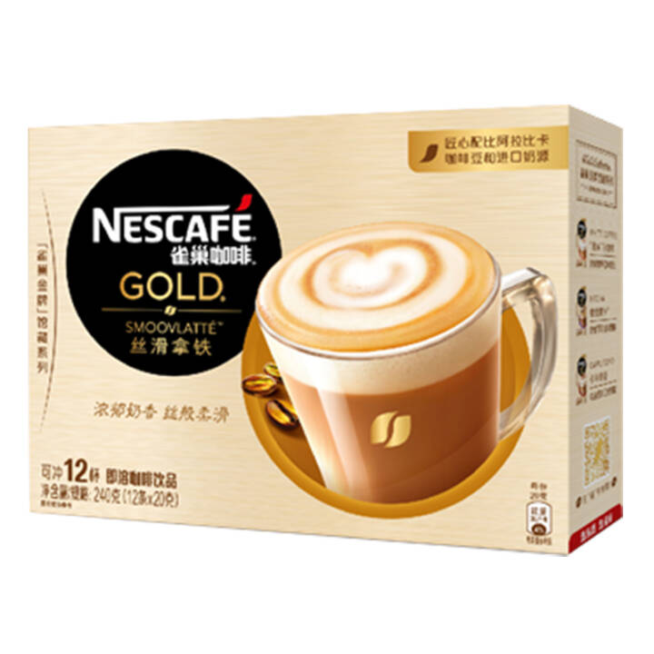 雀巢（Nestle）金牌馆藏丝滑拿铁20gX12条（5盒）