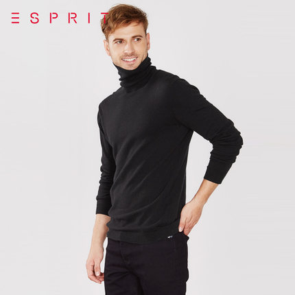 保暖舒适！ESPRIT 基本款高领棉针织衫 106EO2I013