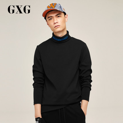 GXG男装时尚潮流多色长袖高领套头T恤