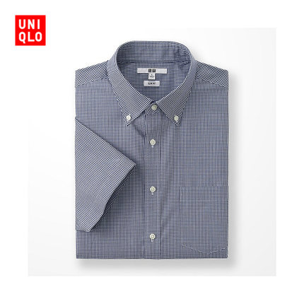 舒爽体验！UNIQLO优衣库DRY EASY CARE修身格子衬衫175412