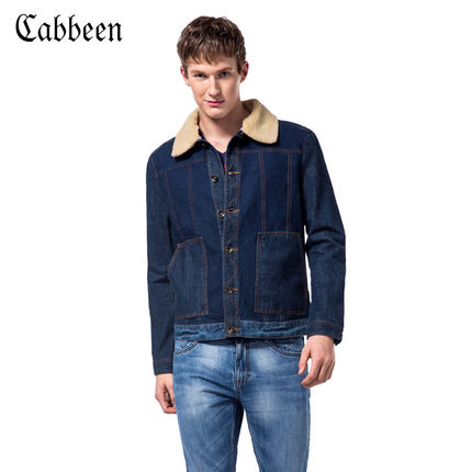 经典牛仔！卡宾 男士翻领牛仔外套B3154115602