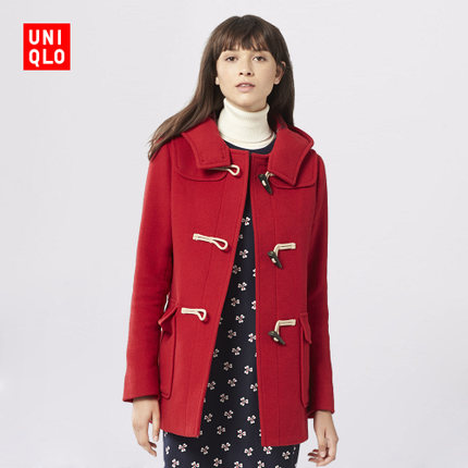 舒适保暖！优衣库 女装羊毛混纺休闲大衣 146589