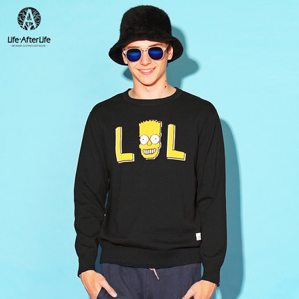 新潮好价！Life After life 辛普森趣味套头针织衫