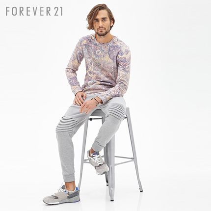 折上7折！FOREVER21 男士佩斯利印花长袖运动衫