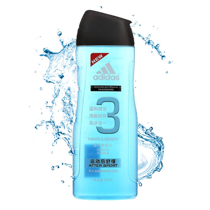 阿迪达斯男士洗护二合一沐浴露400ml*5