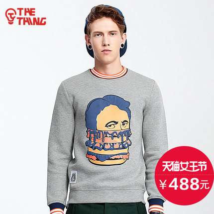 女王节好价！THETHING 男装运动印花卫衣