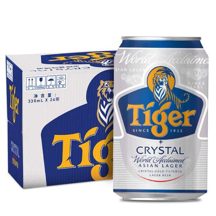虎牌啤酒 晶纯 330ml*24听*3箱