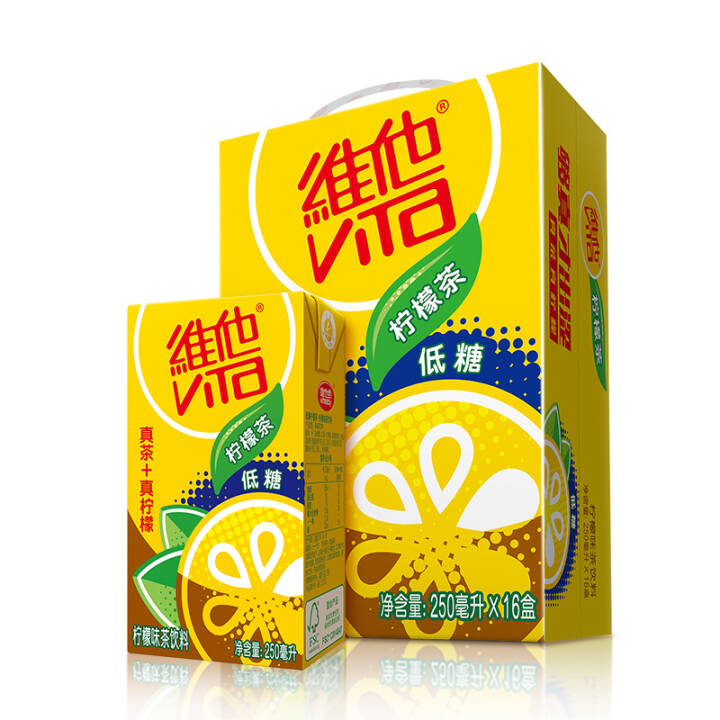 维他奶 维他低糖柠檬茶饮料 250ml*16盒*5件