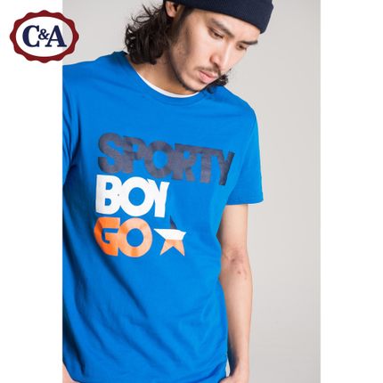 历史好价！C＆A 撞色字母印花纯棉短袖T恤 休闲CA200173075