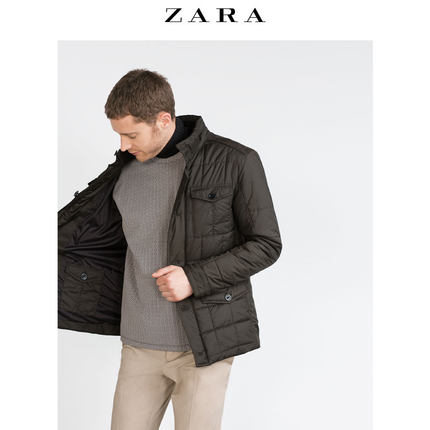 大码好价！ZARA 男装 绗缝派克大衣 06518350505