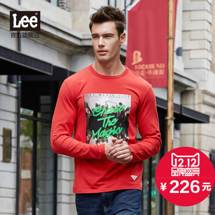 双12预售！Lee男士长袖印花T恤L13506K99K13